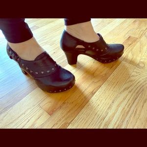 Dansko black boot style clog.